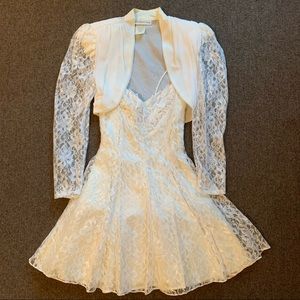 Vintage lace and sequin formal dress set junior size 5-6